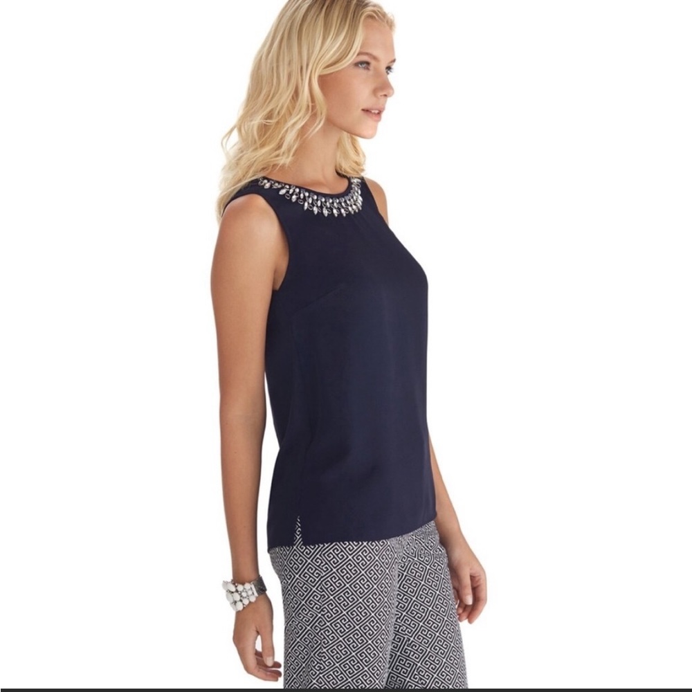 Navy blue beaded shirt
